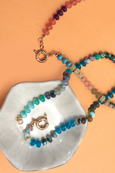 Natural Semi-Precious Stone Beaded Necklace