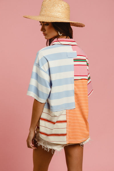 Striped Color Block Pullover