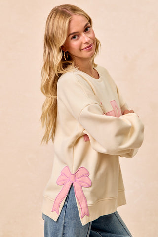 Merry Bow Fleece Sweatshirt