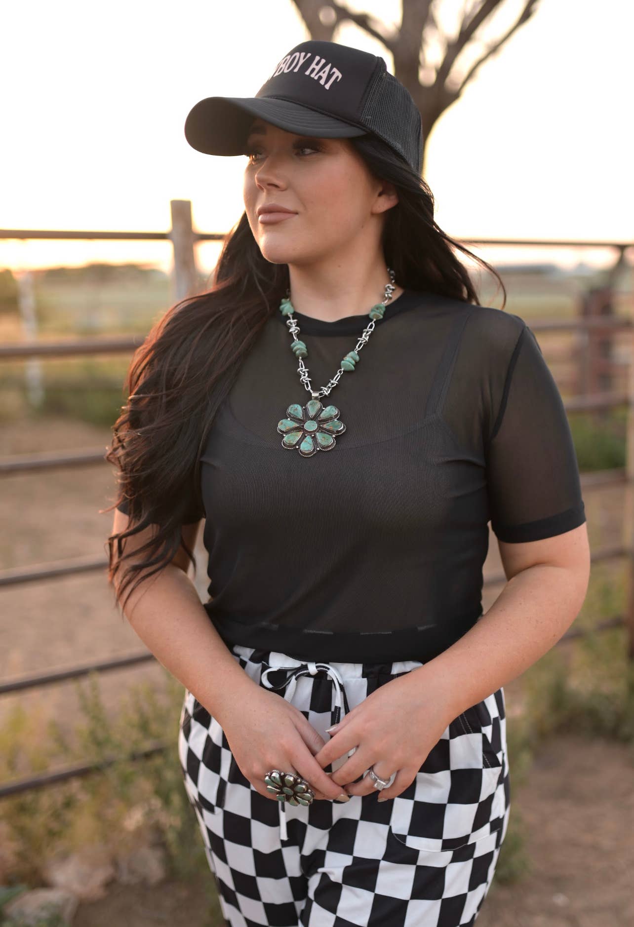 SOLID SHORT SLEEVE MESH BLACK TOP