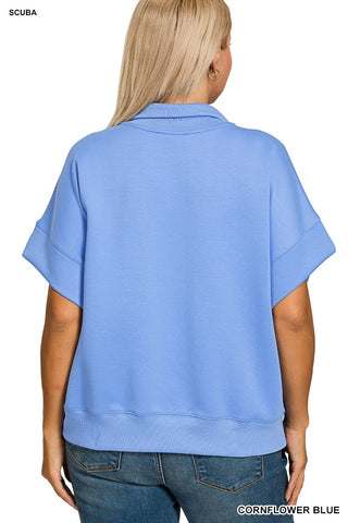 Scuba High Neck Half Zip Short Sleeve Pullover