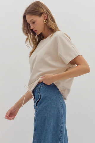 Drawstring Bottom Blouse