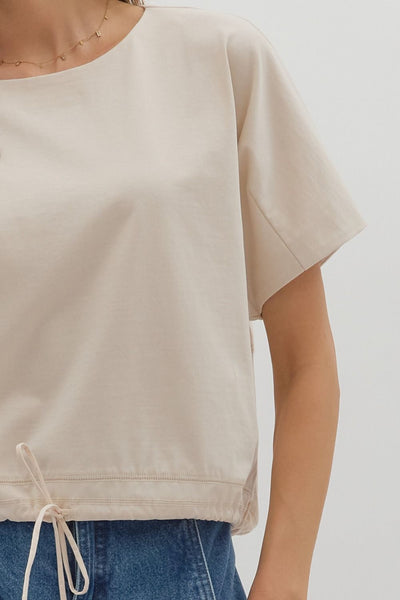 Drawstring Bottom Blouse