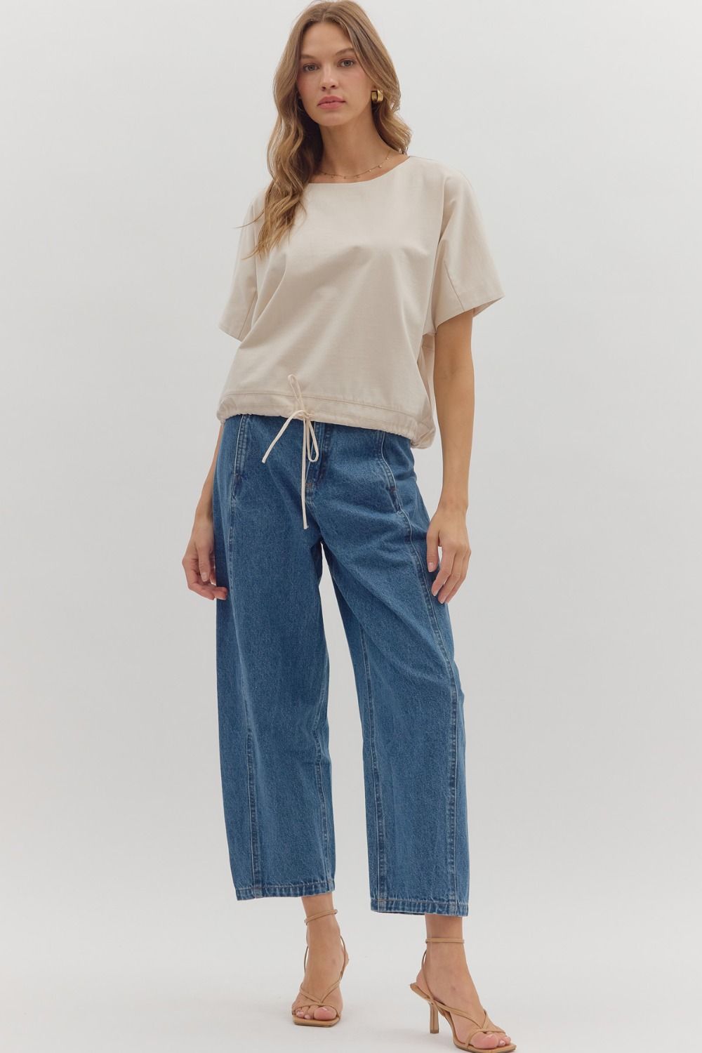 Drawstring Bottom Blouse