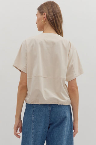 Drawstring Bottom Blouse