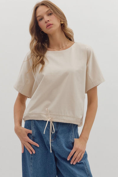 Drawstring Bottom Blouse