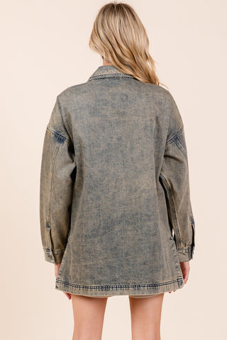 Denim Oversized Boxy Fit Shirt Jacket