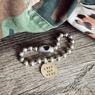 Stainless Steel & Brass Coin Tag Bracelets