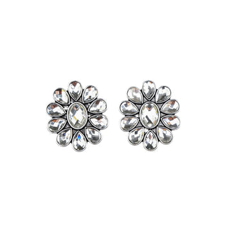 Rhinestone Flower Earrings