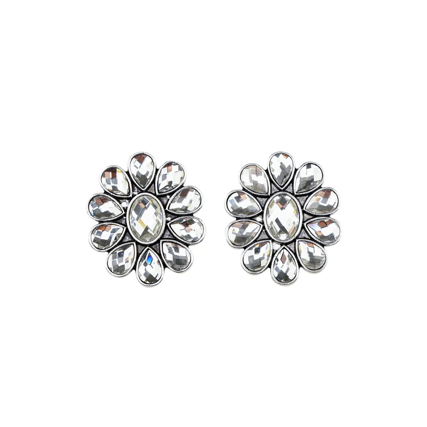 Rhinestone Flower Earrings