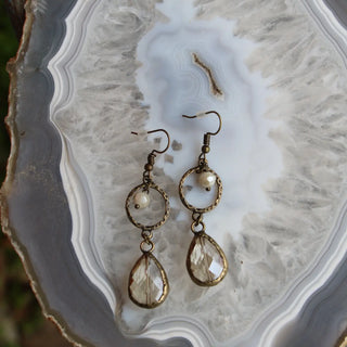 Hoop with Teardrop Crystal Earrings