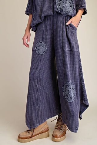 Crochet Patch Detailing Washed Thermal Set