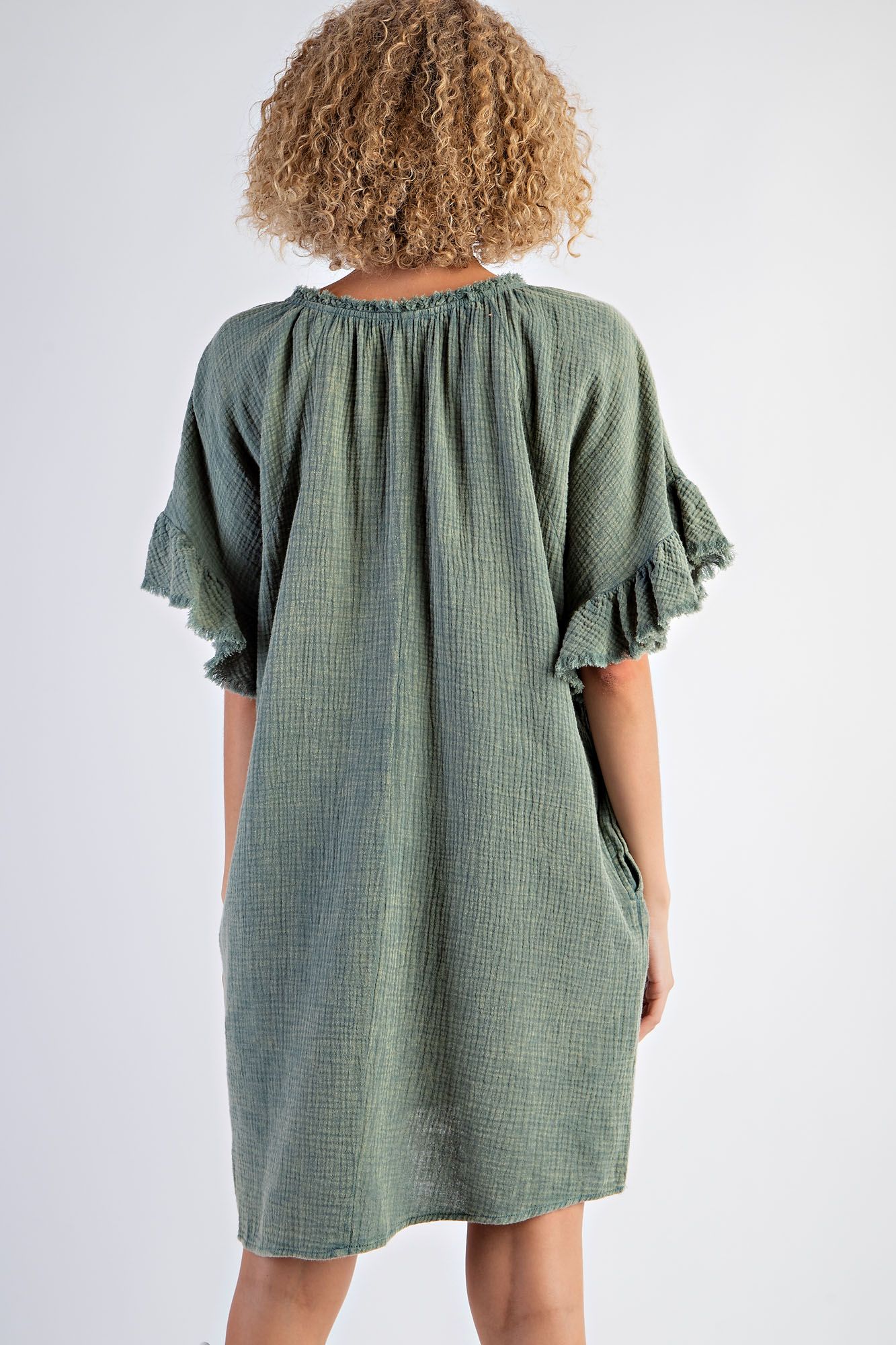 Mineral Washed Cotton Gauze Dress