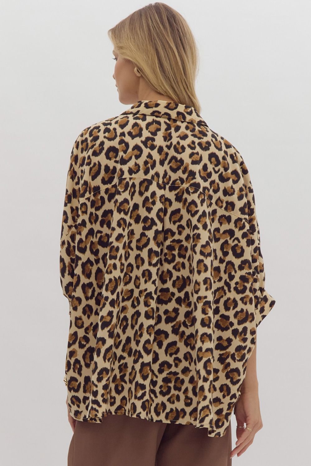 Cheetah print button down