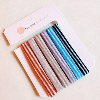 Worlds Best Everyday Glittery Striped Hair Ties