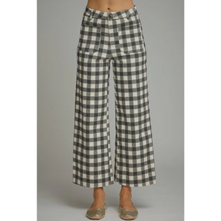 Gingham Wide Leg Pants