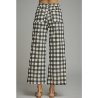 Gingham Wide Leg Pants