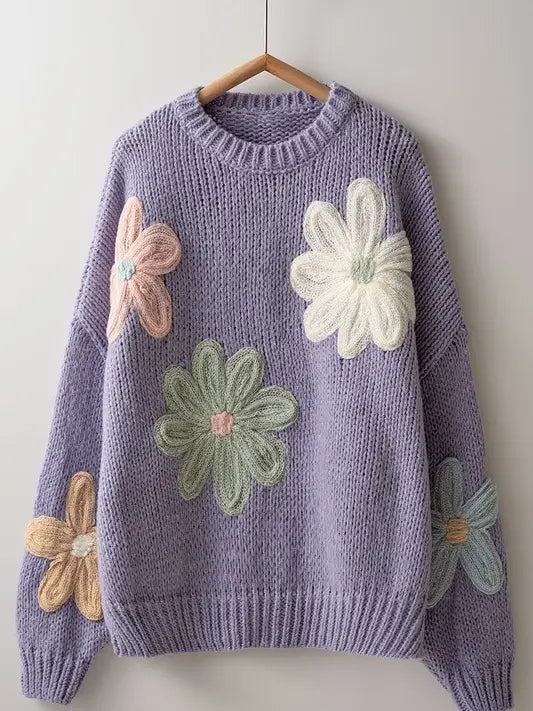 Embroidered Floral Sweater