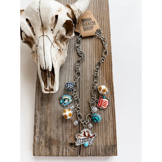 Western Howdy Horse Wild West Multi Charm Necklace