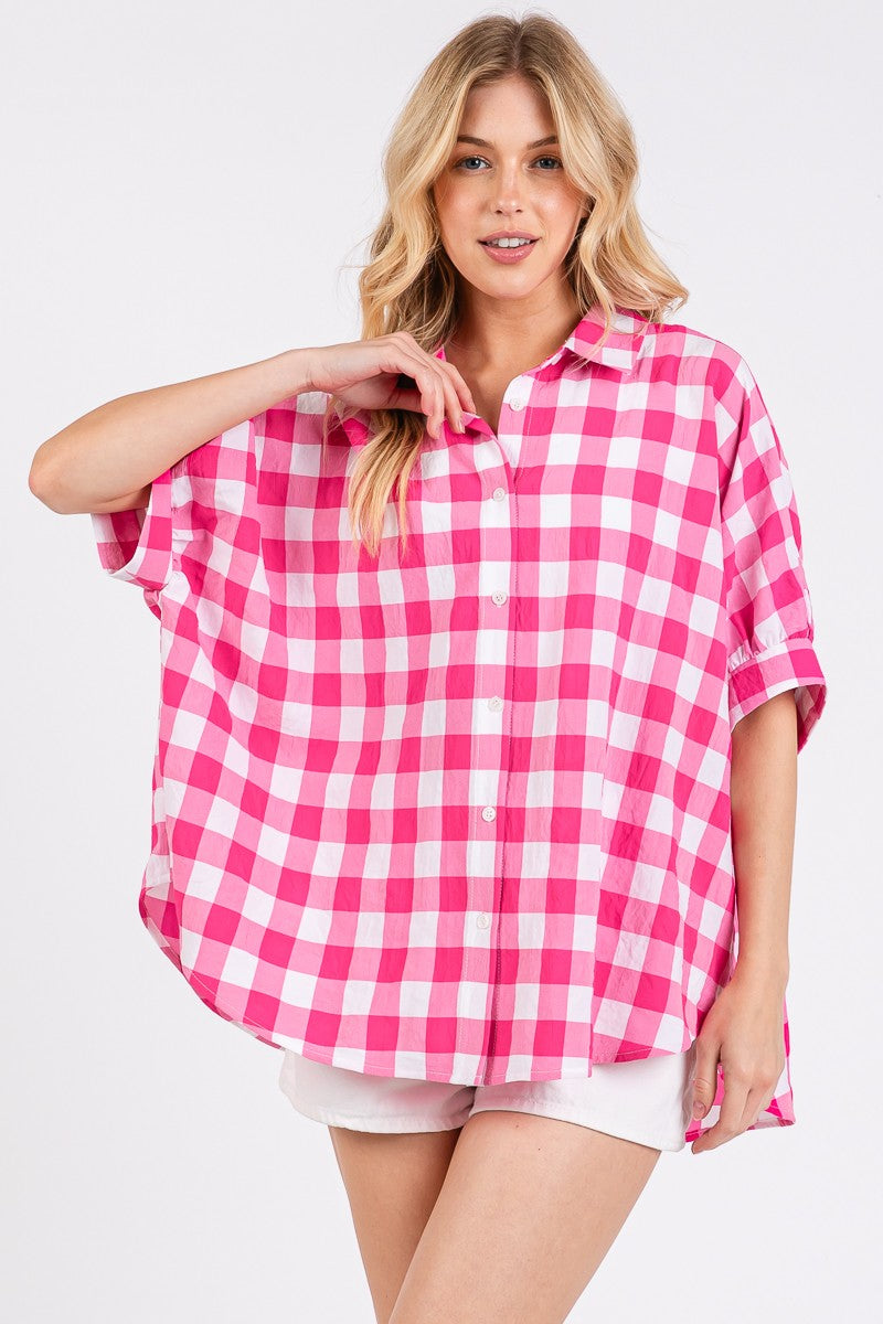 Checkered Boxy Blouse