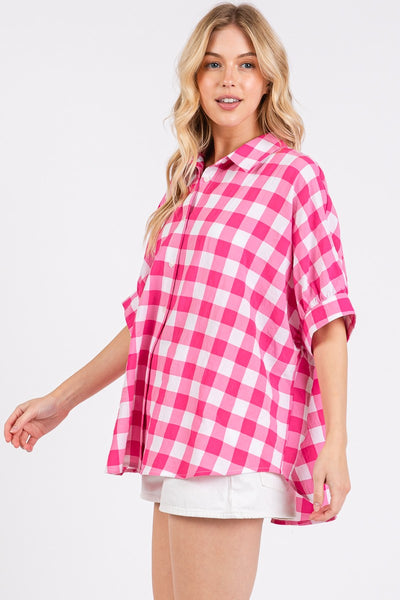 Checkered Boxy Blouse