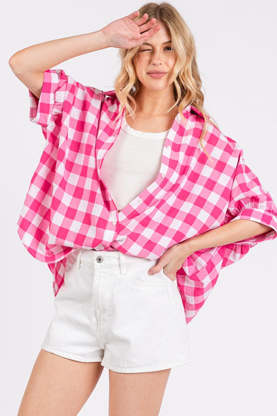 Checkered Boxy Blouse
