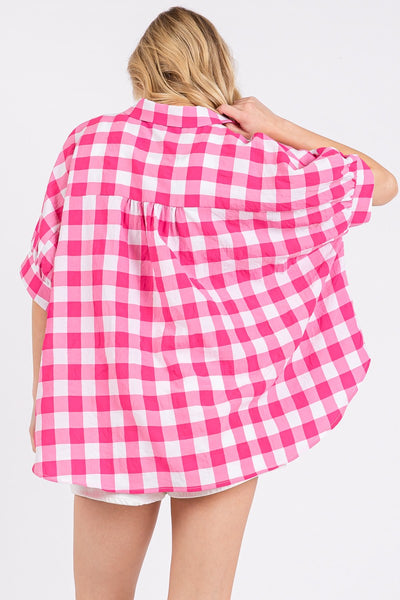 Checkered Boxy Blouse