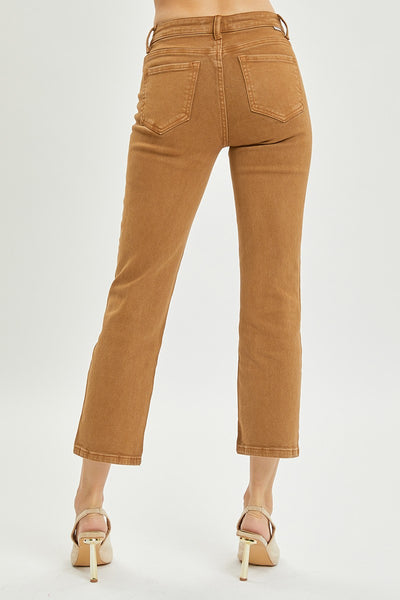 Mid-Rise Straight Crop Pants