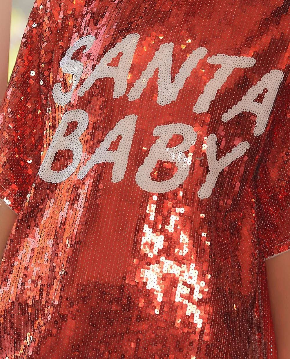 Red Santa Baby Sequin Tunic