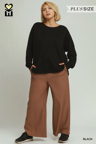 Drop Shoulder Detailed Back Top