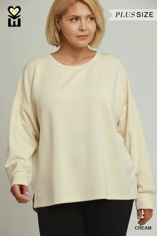 Drop Shoulder Detailed Back Top