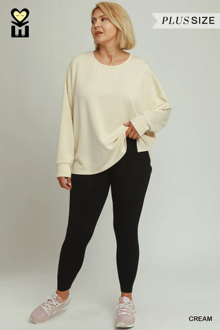 Drop Shoulder Detailed Back Top