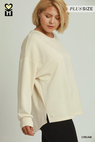 Drop Shoulder Detailed Back Top