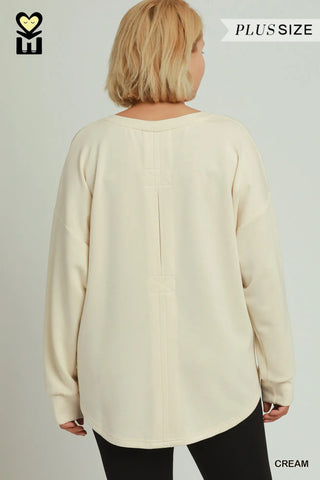 Drop Shoulder Detailed Back Top