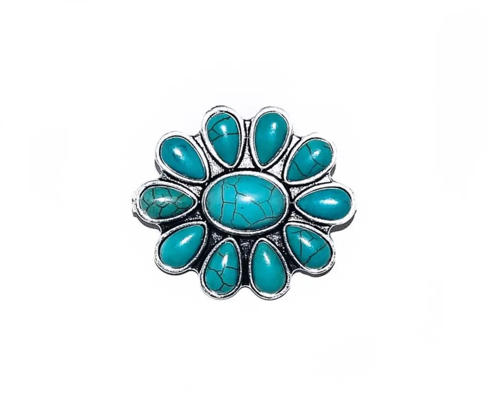 Turquoise Flower Pin