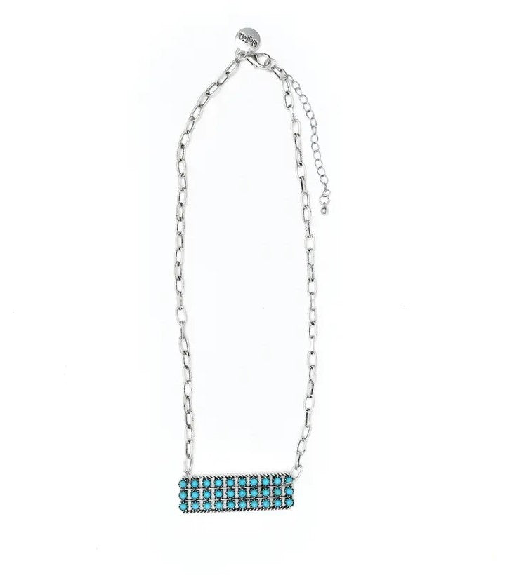 Snake Eye Turquoise Bar Necklace