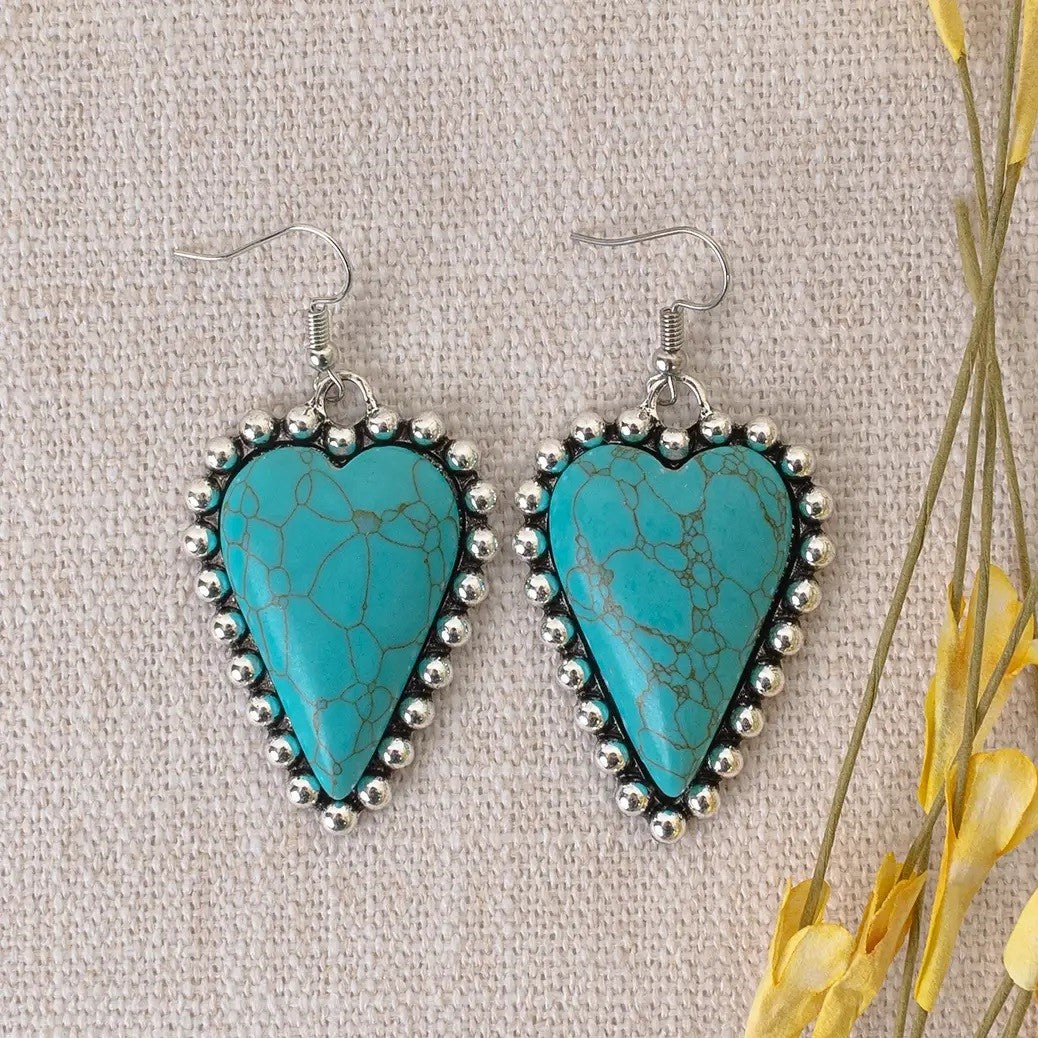 Turquoise Heart Earrings