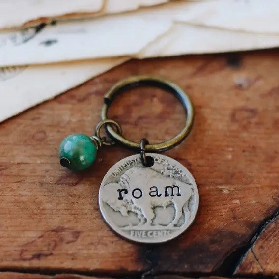 Vintage Roam Buffalo Nickel Keychain