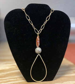 Large Wire Teardrop Necklace