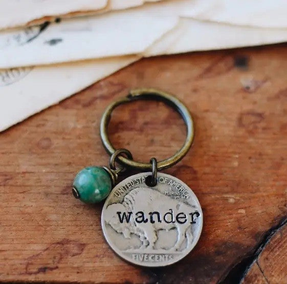 Vintage Wander Buffalo Nickel Keychain